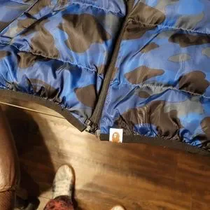 Bape Jackets Coats Bape Blue Came Puffer Jacket Wind Stopper